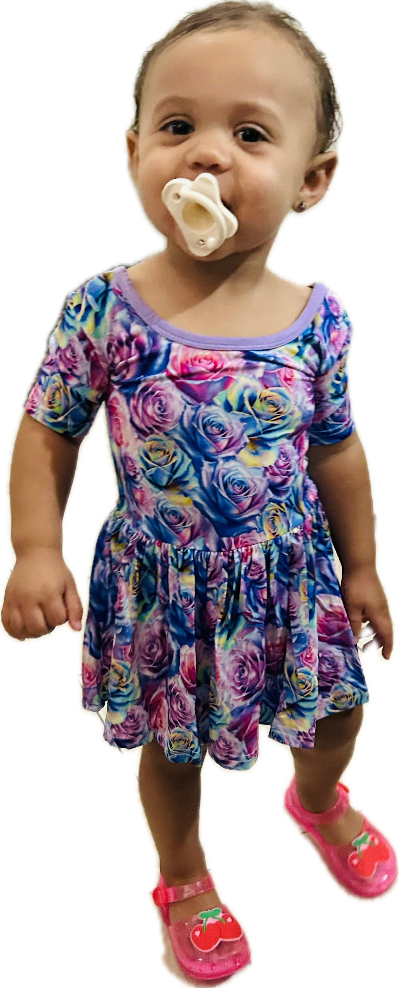 Fluorescent Flowers Bodysuit Twirl