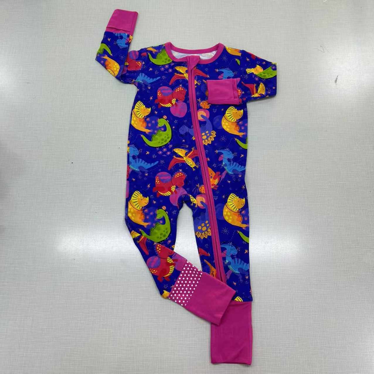 Dino-snores (purple) Zip
