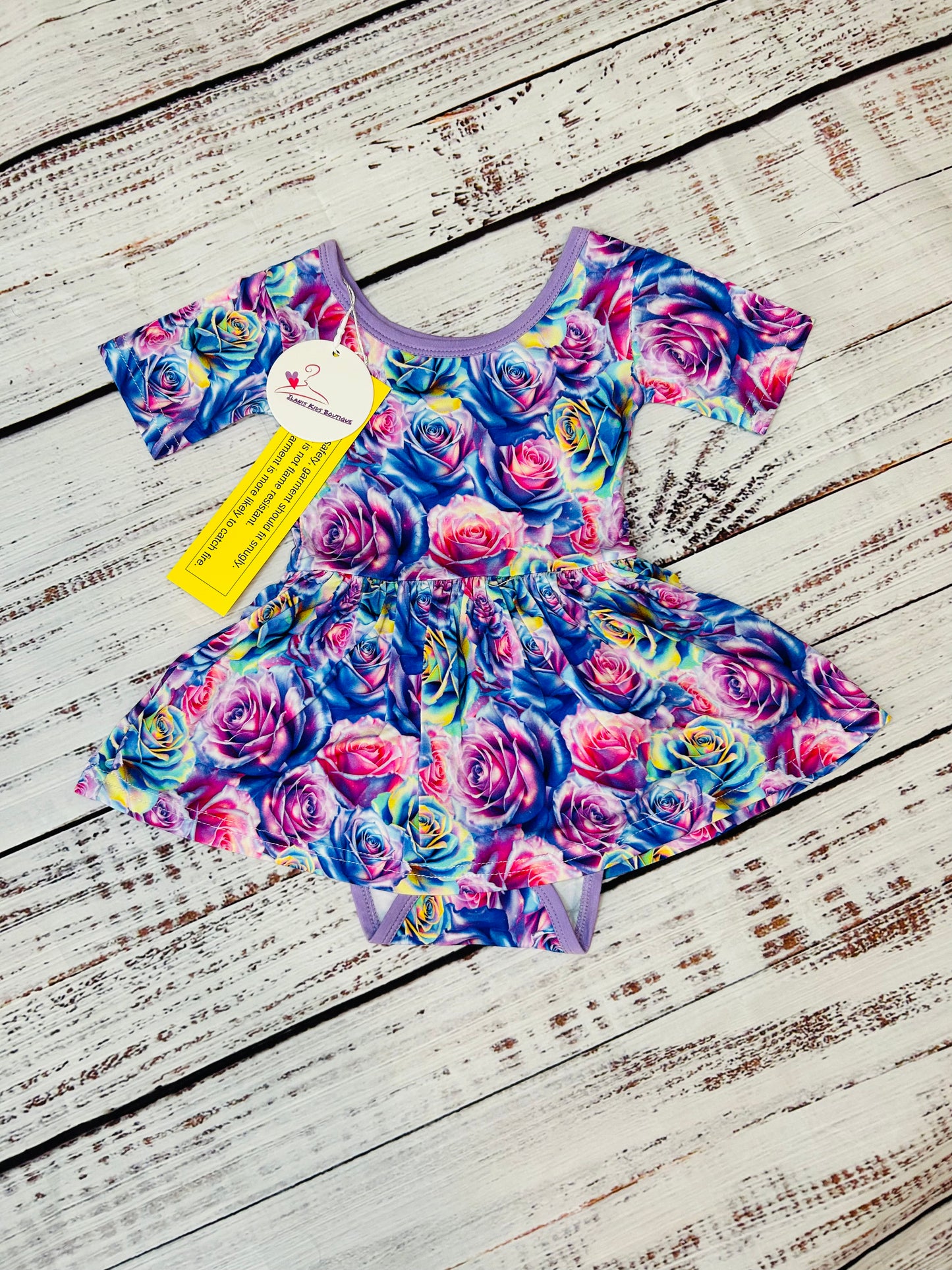 Fluorescent Flowers Bodysuit Twirl
