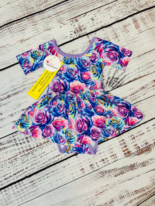 Fluorescent Flowers Bodysuit Twirl
